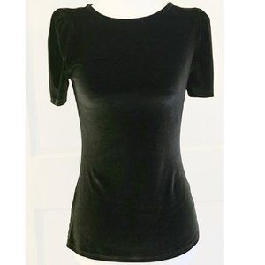 Stretchy Velvet Puff Short Sleeve Top